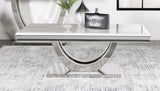 Adabella White/Chrome U-Base Rectangle Coffee Table