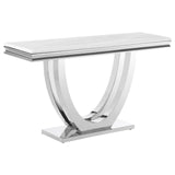 Adabella U-Base Rectangle Sofa Table White/Chrome