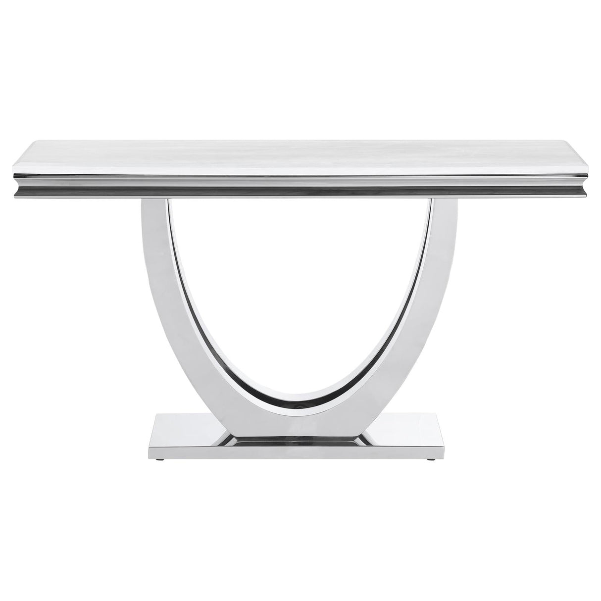 Adabella U-Base Rectangle Sofa Table White/Chrome