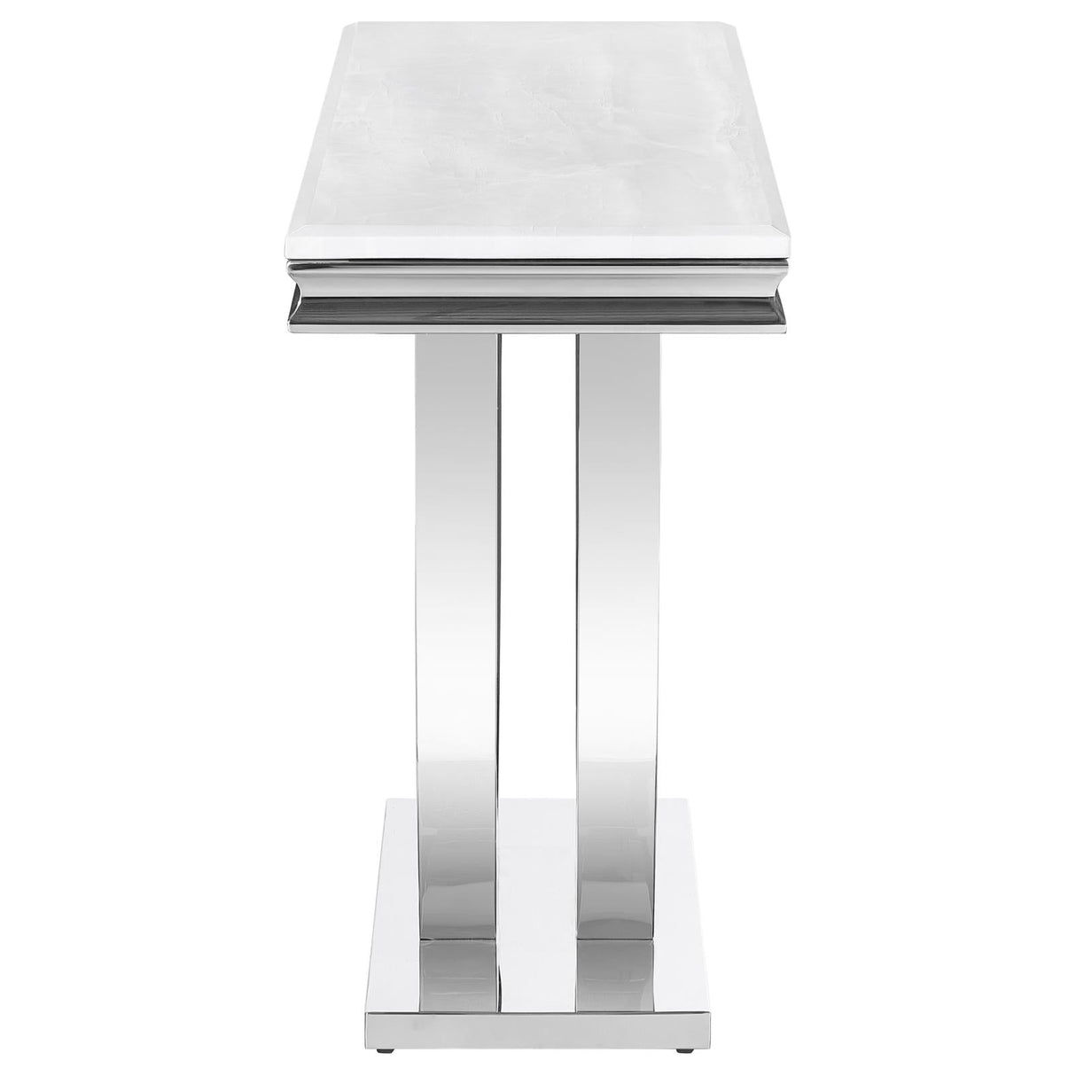 Adabella U-Base Rectangle Sofa Table White/Chrome