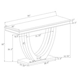 Adabella U-Base Rectangle Sofa Table White/Chrome