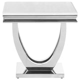 Adabella U-Base Square End Table White/Chrome