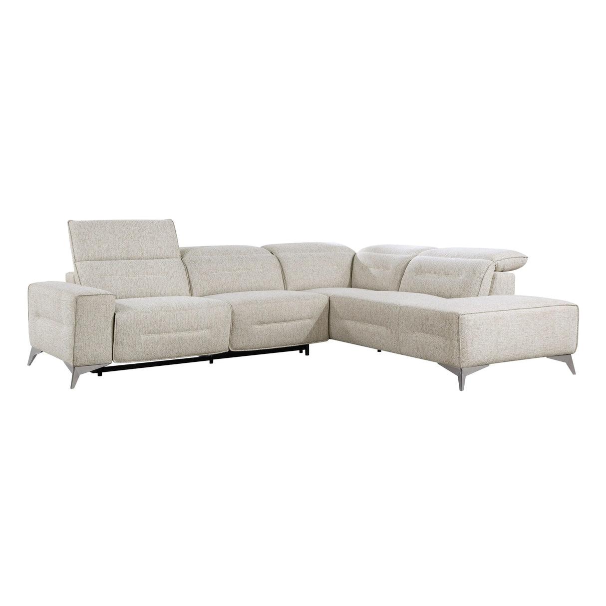 Adahlia Sand Power Reclining Sectional with Right Chaise by Homelegance at Eve Furniture