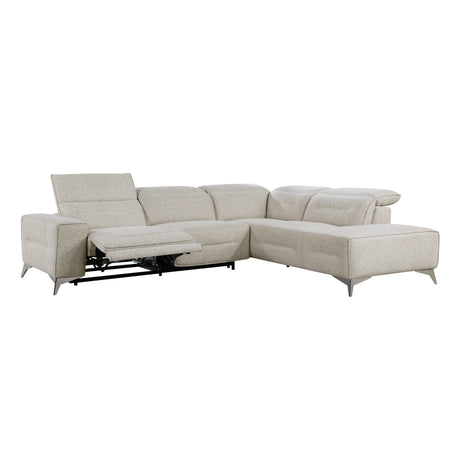 Adahlia Sand Power Reclining Sectional with Right Chaise by Homelegance at Eve Furniture