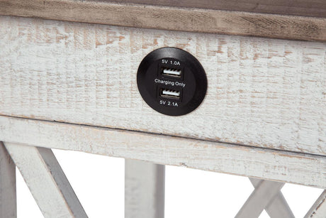 Adalane White/Gray Accent Table by Ashley at Eve Furniture
