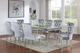 Adalia Silver/Dark Gray Dining Table Only by Furniture of America at Eve Furniture