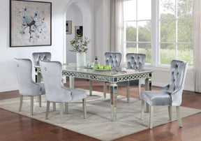 Adalia Silver/Dark Gray Dining Table Only by Furniture of America at Eve Furniture
