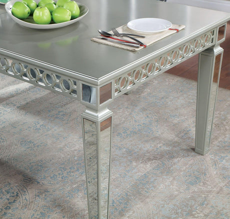 Adalia Silver/Dark Gray Dining Table Only by Furniture of America at Eve Furniture