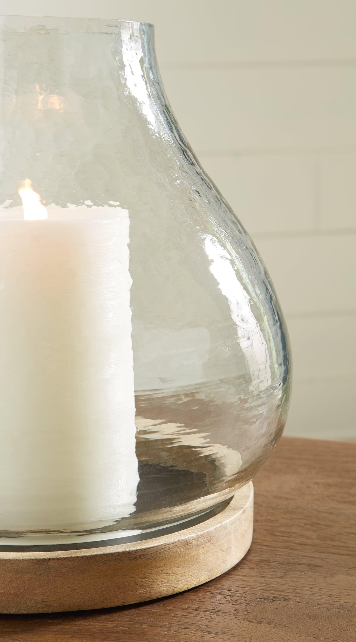 Adalisen Clear/Brown Candle Holder by Ashley at Eve Furniture