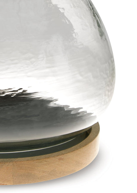 Adalisen Clear/Brown Candle Holder by Ashley at Eve Furniture