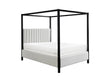 Adalyn Black and White Boucle King Canopy Bed by Crown Mark at Eve Furniture