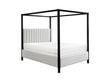 Adalyn Black and White Boucle King Canopy Bed by Crown Mark at Eve Furniture