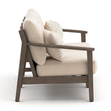 Adams Lane Dark Brown/Beige Outdoor Loveseat by Ashley at Eve Furniture