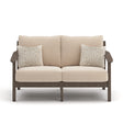 Adams Lane Dark Brown/Beige Outdoor Loveseat by Ashley at Eve Furniture