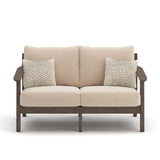Adams Lane Dark Brown/Beige Outdoor Loveseat by Ashley at Eve Furniture