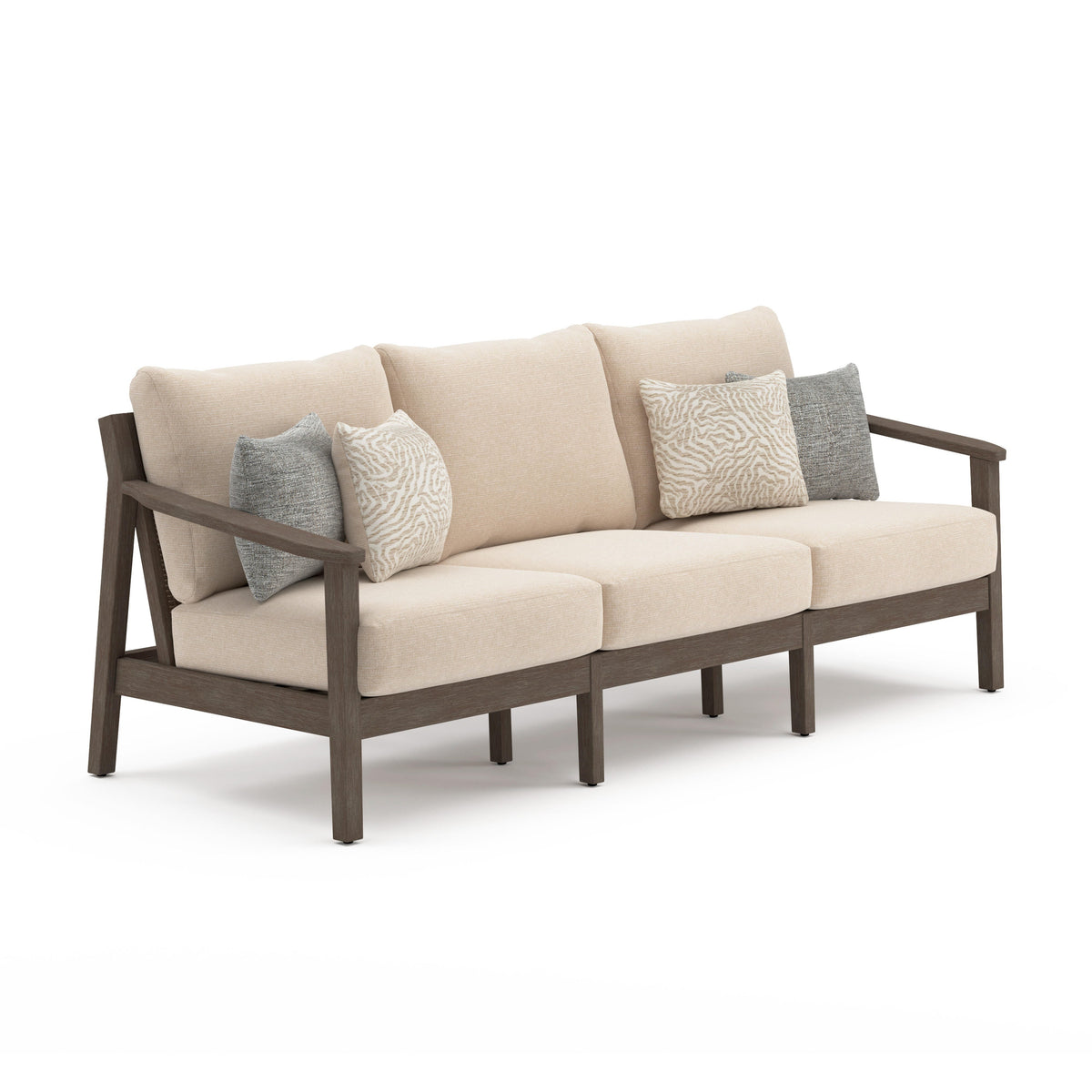Adams Lane Dark Brown/Beige Outdoor Sofa by Ashley at Eve Furniture