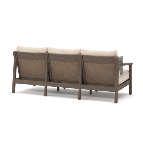 Adams Lane Dark Brown/Beige Outdoor Sofa by Ashley at Eve Furniture