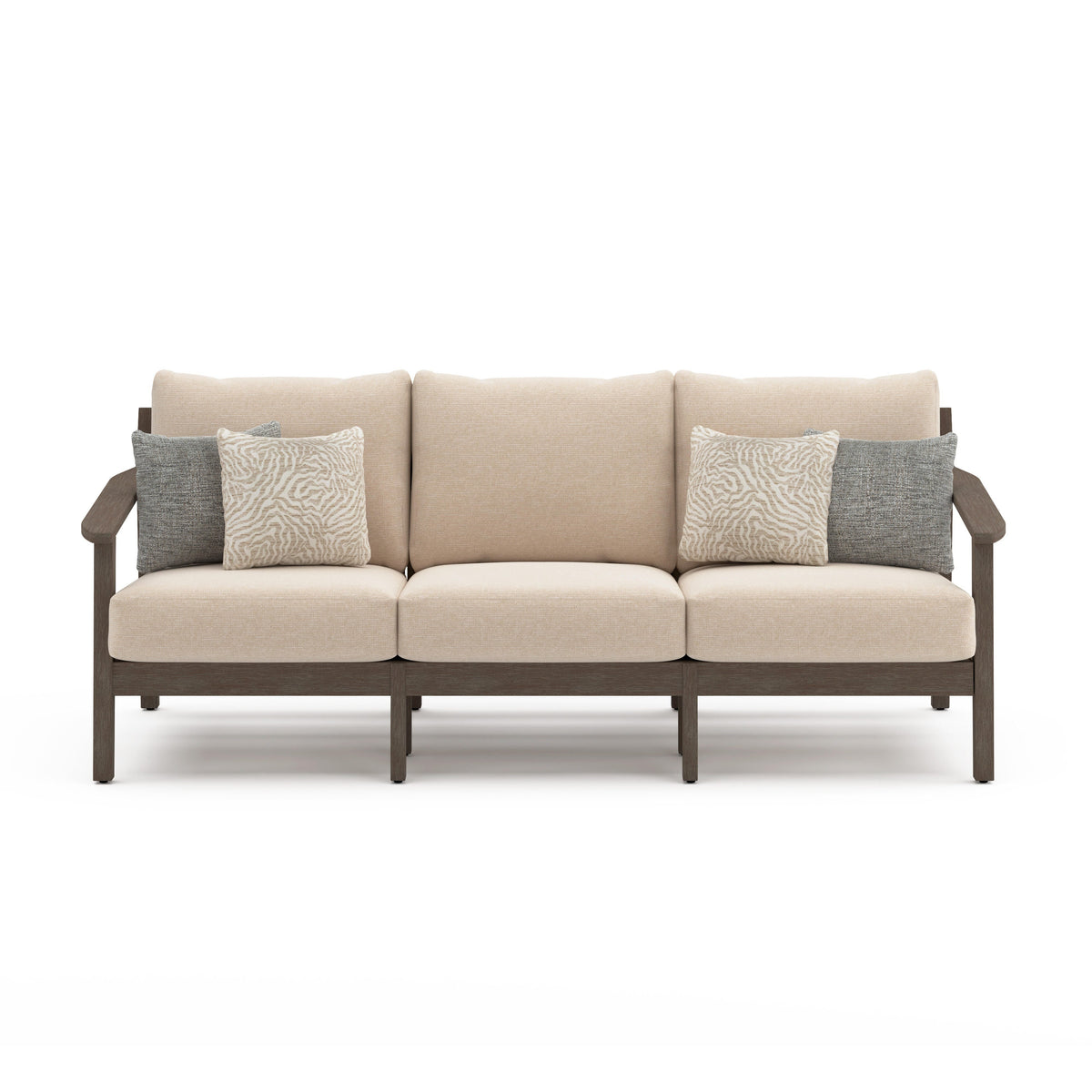 Adams Lane Dark Brown/Beige Outdoor Sofa by Ashley at Eve Furniture