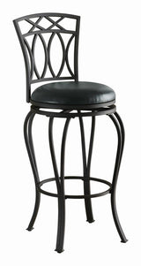 Adamsville Black Upholstered Swivel Bar Stool by Coaster at Eve Furniture