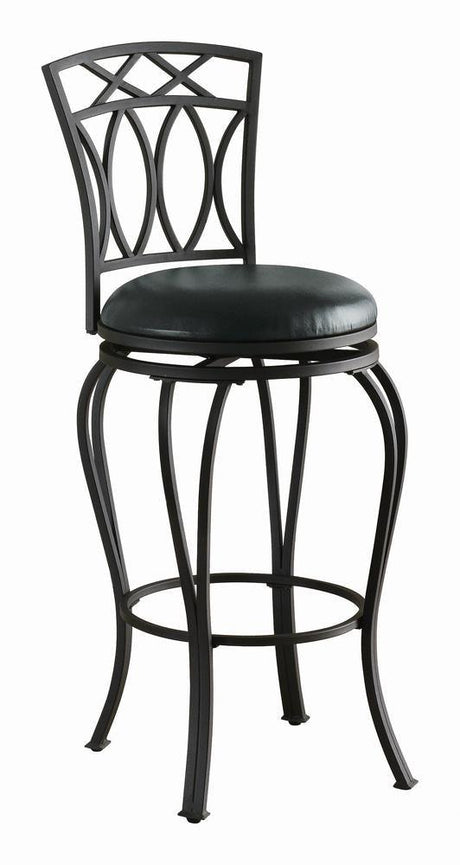Adamsville Black Upholstered Swivel Bar Stool by Coaster at Eve Furniture