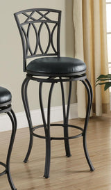Adamsville Black Upholstered Swivel Bar Stool by Coaster at Eve Furniture