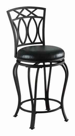 Adamsville Black Upholstered Swivel Counter Height Stool by Coaster at Eve Furniture