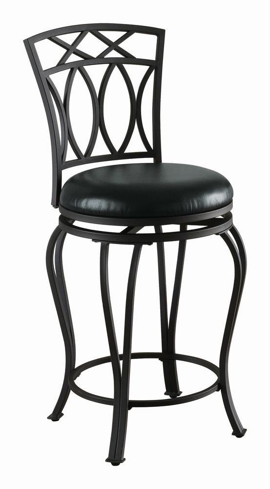 Adamsville Black Upholstered Swivel Counter Height Stool