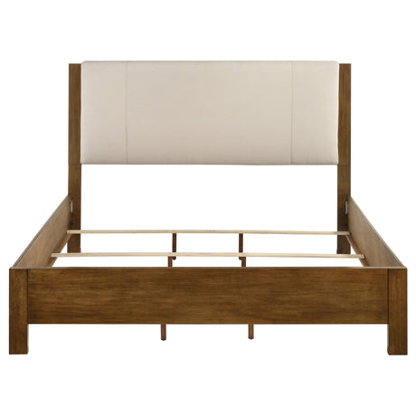 Adderley Cream/Warm Brown Eastern King Wood Panel Bed by Coaster at Eve Furniture