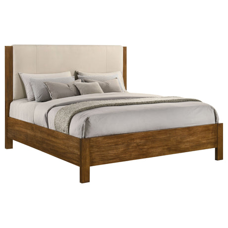 Adderley Cream/Warm Brown Eastern King Wood Panel Bed by Coaster at Eve Furniture
