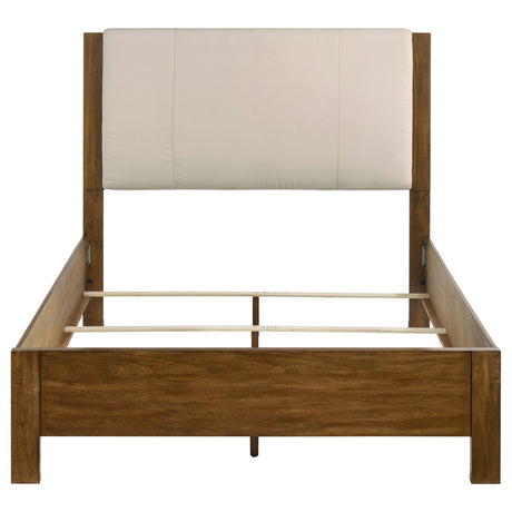 Adderley Cream/Warm Brown Queen Wood Panel Bed by Coaster at Eve Furniture