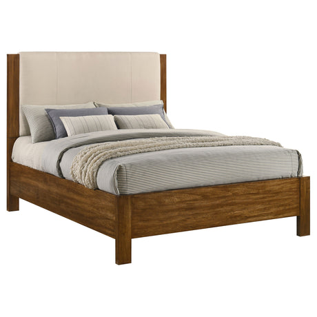 Adderley Cream/Warm Brown Queen Wood Panel Bed by Coaster at Eve Furniture