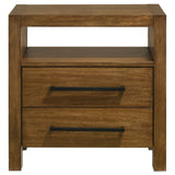 Adderley Warm Brown 2-drawer Nightstand Bedside Table by Coaster at Eve Furniture