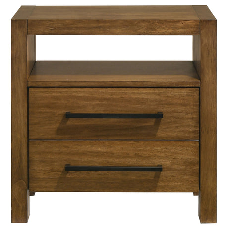 Adderley Warm Brown 2-drawer Nightstand Bedside Table by Coaster at Eve Furniture