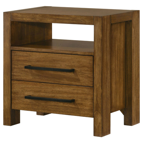 Adderley Warm Brown 2-drawer Nightstand Bedside Table by Coaster at Eve Furniture