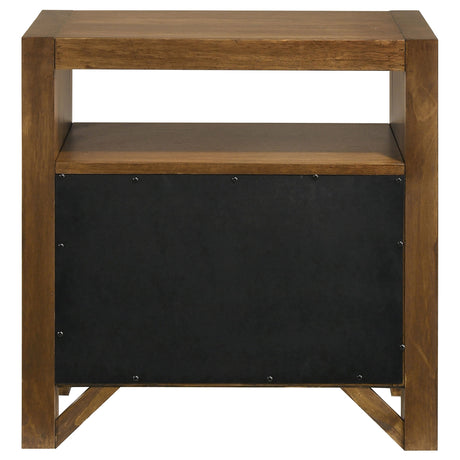 Adderley Warm Brown 2-drawer Nightstand Bedside Table by Coaster at Eve Furniture