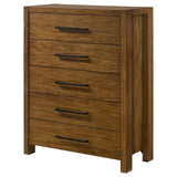 Adderley Warm Brown 5-drawer Bedroom Chest of Drawers by Coaster at Eve Furniture