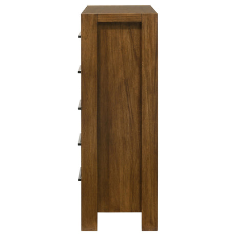 Adderley Warm Brown 5-drawer Bedroom Chest of Drawers by Coaster at Eve Furniture