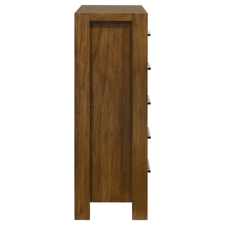 Adderley Warm Brown 5-drawer Bedroom Chest of Drawers by Coaster at Eve Furniture