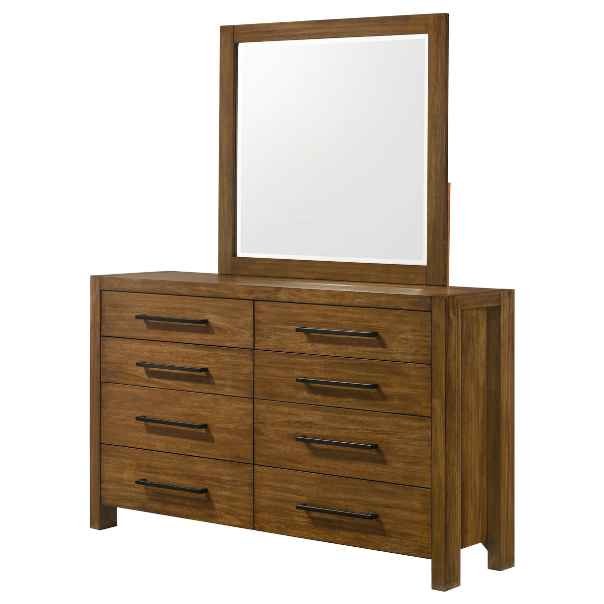 Adderley Warm Brown 8-drawer Bedroom Dresser and Mirror by Coaster at Eve Furniture