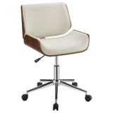 Addington Ecru/Chrome Adjustable Height Office Chair