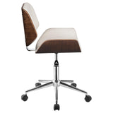 Addington Ecru/Chrome Adjustable Height Office Chair by Coaster at Eve Furniture