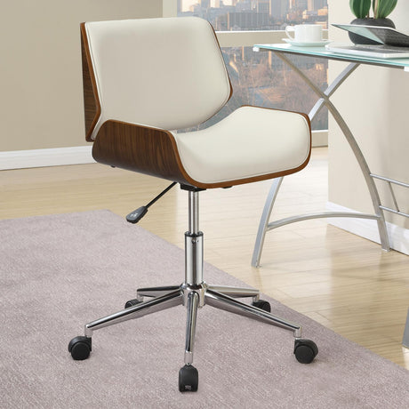 Addington Ecru/Chrome Adjustable Height Office Chair by Coaster at Eve Furniture