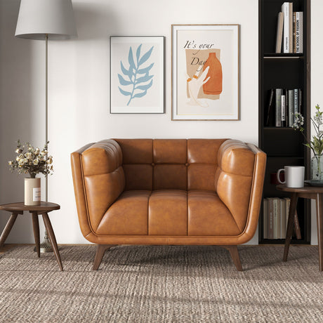 Addison Cognac Leather Lounge Chair by Ashcroft Furniture at Eve Furniture