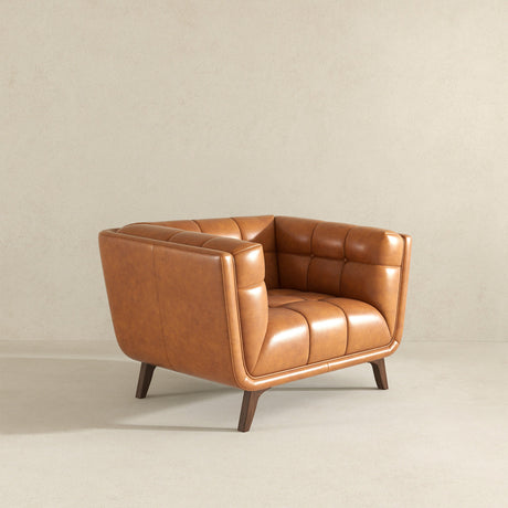 Addison Cognac Leather Lounge Chair by Ashcroft Furniture at Eve Furniture