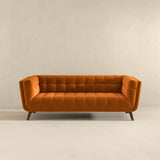Addison Large Burnt-Orange Velvet Sofa by Ashcroft Furniture at Eve Furniture