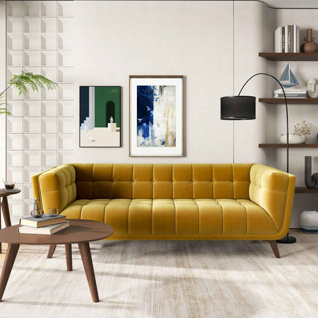 Addison Large Gold Velvet Sofa by Ashcroft Furniture at Eve Furniture