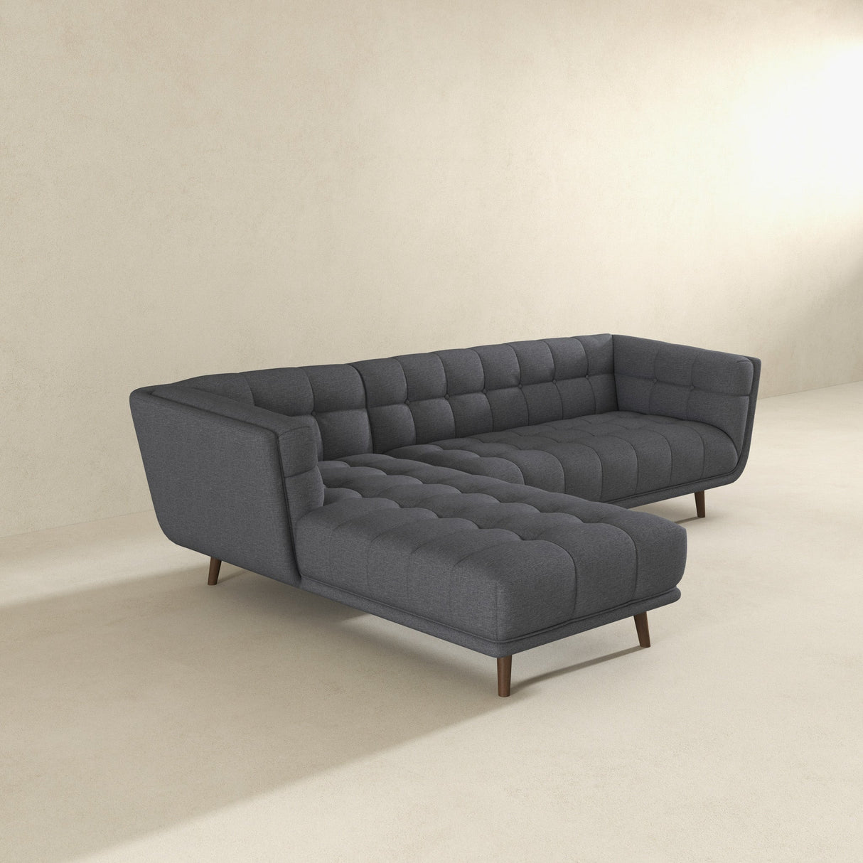 Addison Left Sectional Ash Grey Fabric Sofa by Ashcroft Imports at Eve Furniture