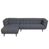 Kano Ash Gray Fabric LAF Chaise Sectional