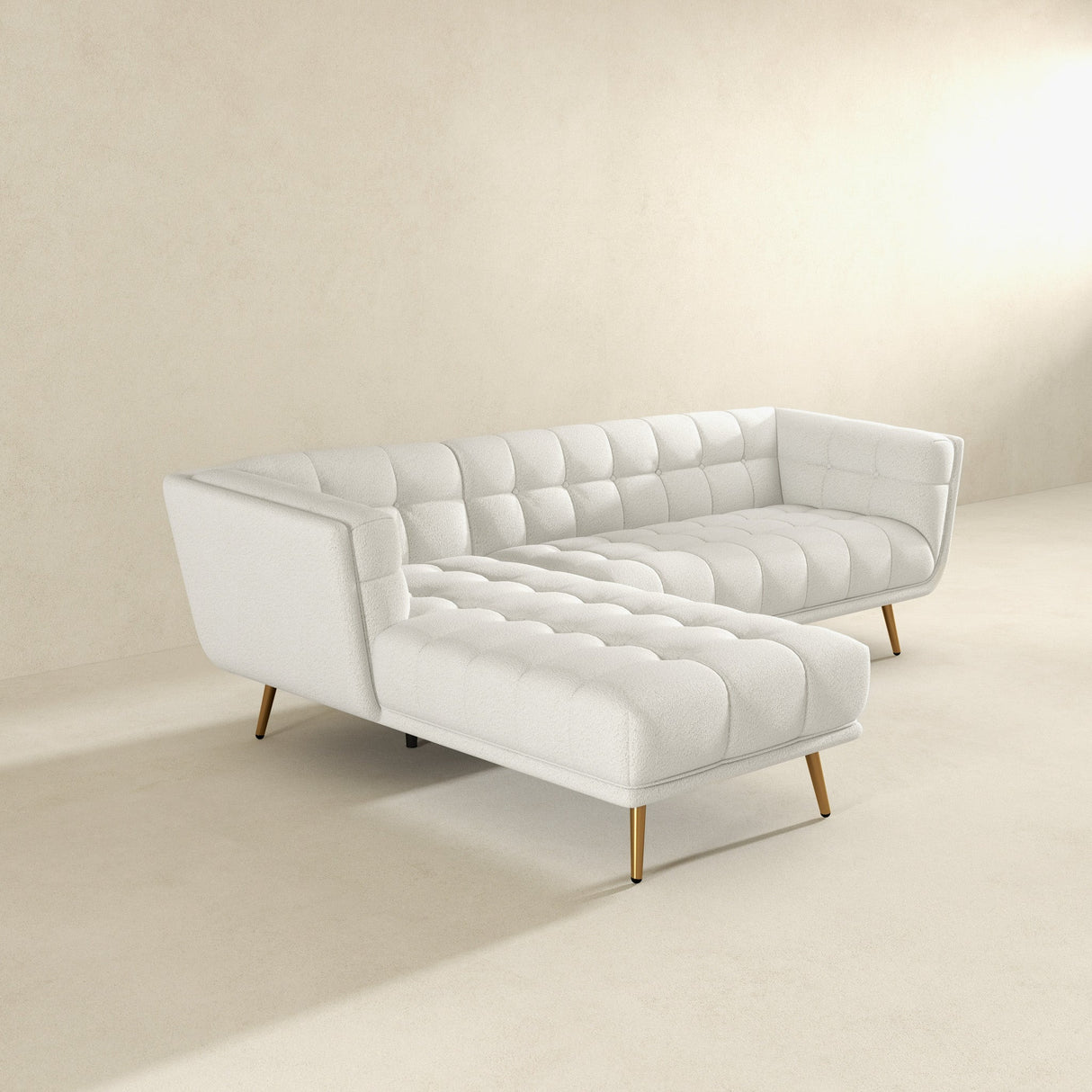 Kano Cream Boucle LAF Chaise Sectional