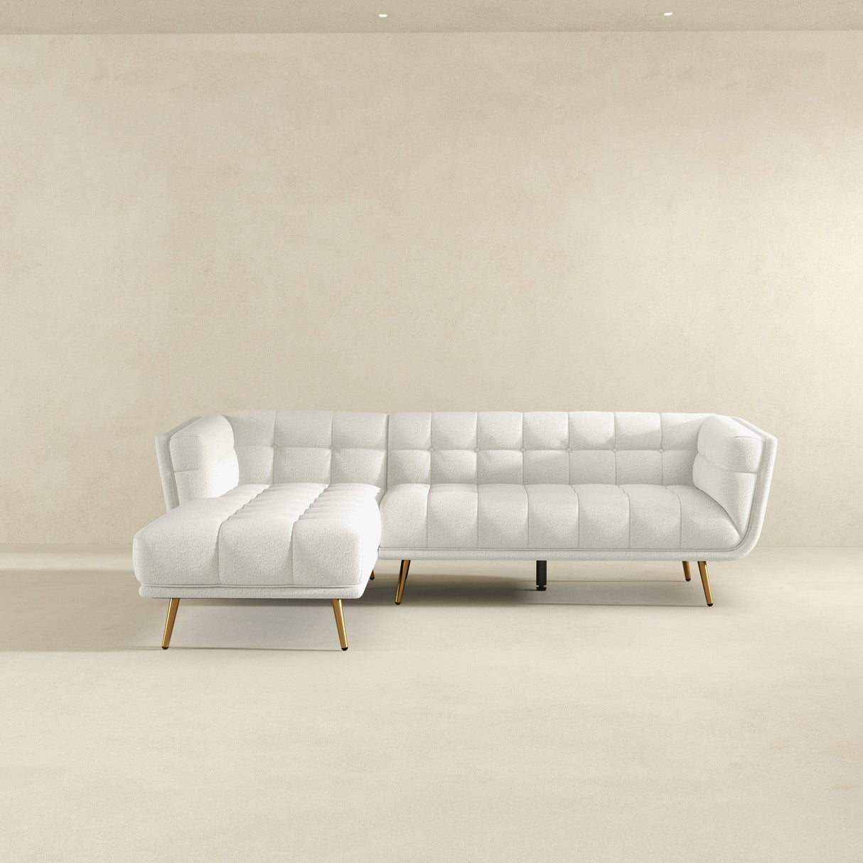 Kano Cream Boucle LAF Chaise Sectional